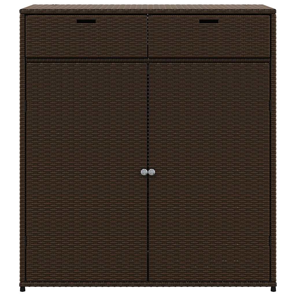 Armário de arrumação para jardim 105x55x113 cm vime PE castanho