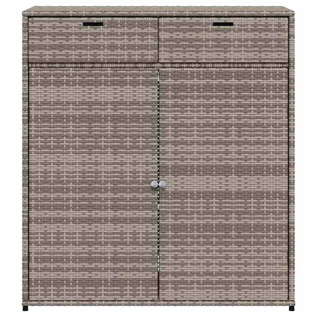 Armário de arrumação para jardim 105x55x113 cm vime PE cinzento