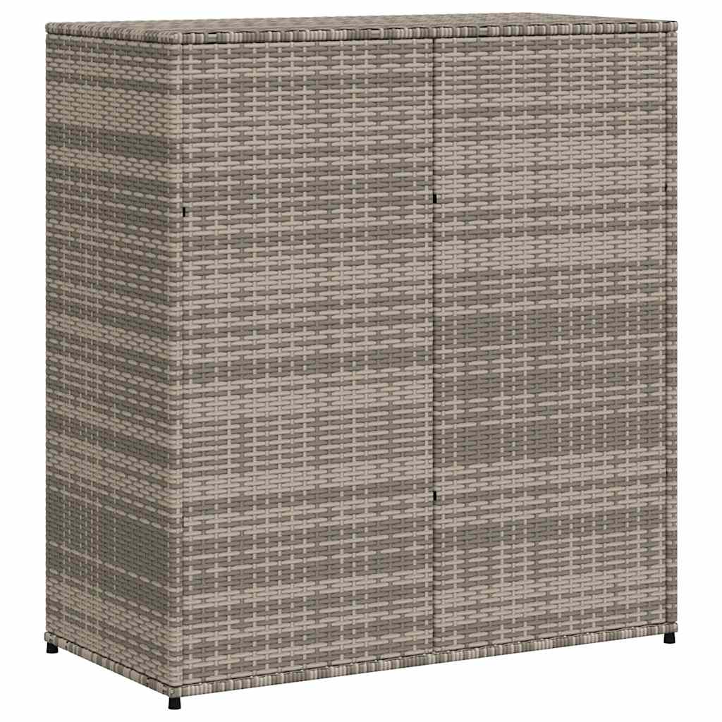 Armário de arrumação para jardim 105x55x113 cm vime PE cinzento