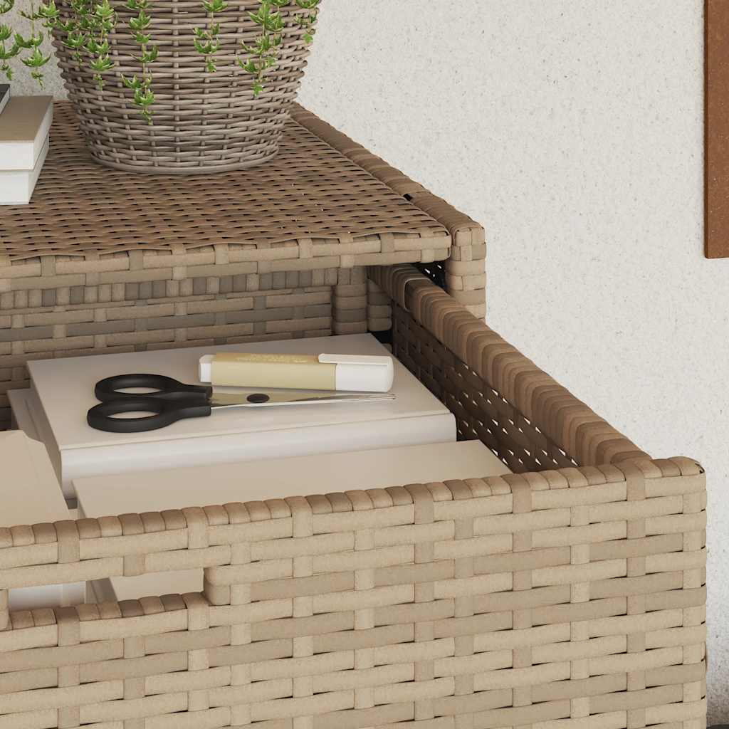 Armário de arrumação para jardim 105x55x113 cm vime PE bege