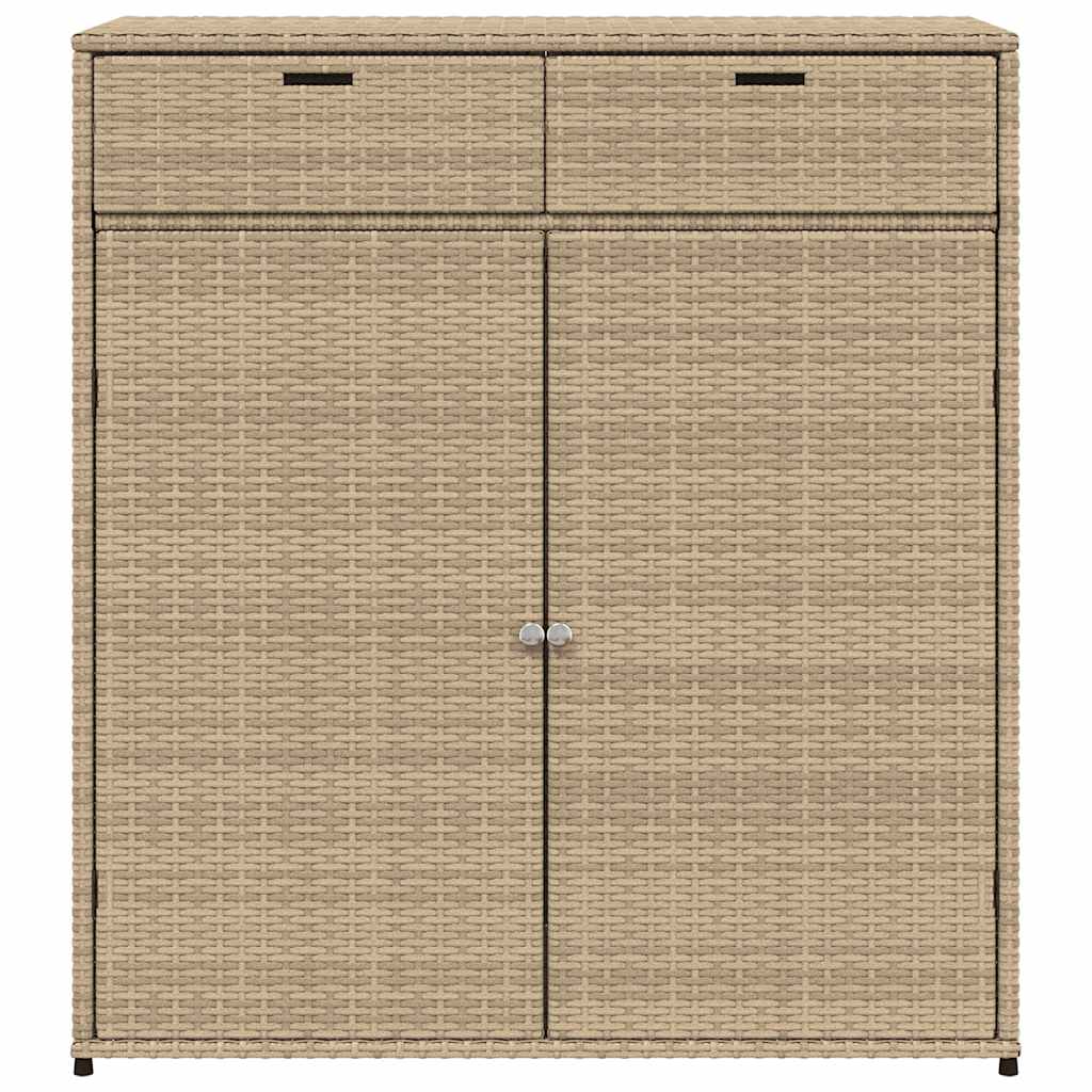 Armário de arrumação para jardim 105x55x113 cm vime PE bege