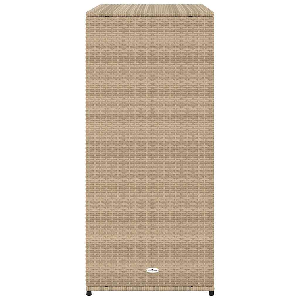 Armário de arrumação para jardim 105x55x113 cm vime PE bege