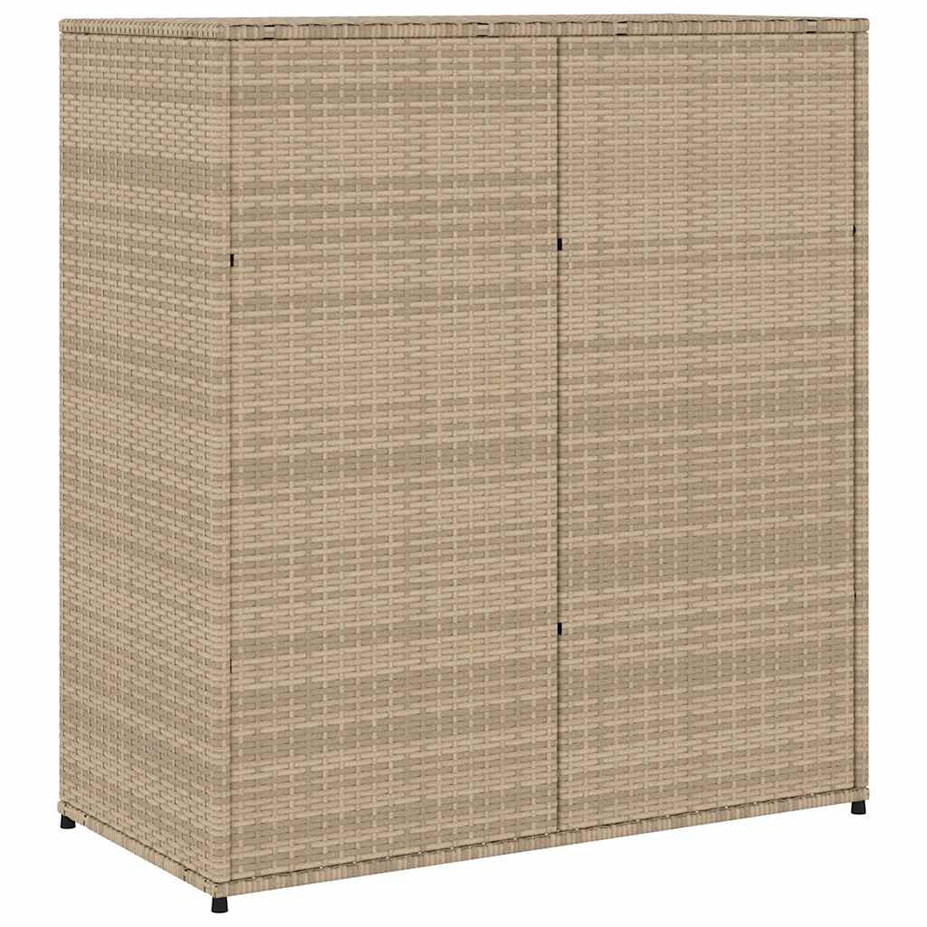 Armário de arrumação para jardim 105x55x113 cm vime PE bege