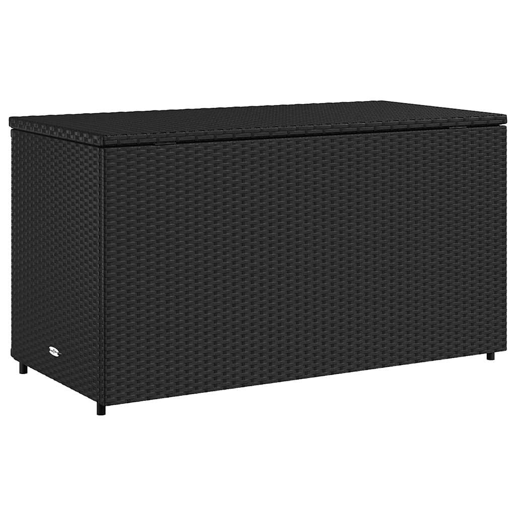 Armário de arrumação para jardim 110x55x60,5 cm vime PE preto