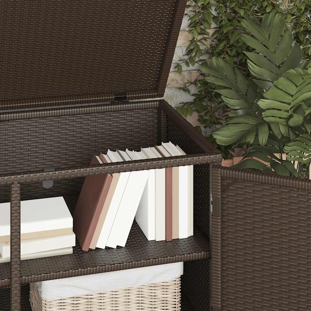 Armário de arrumação para jardim 110x55x60,5cm vime PE castanho