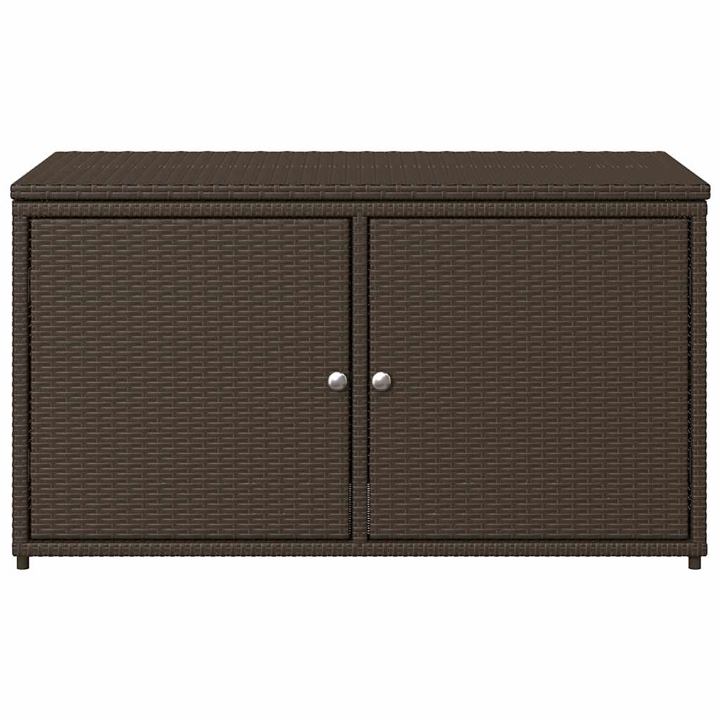 Armário de arrumação para jardim 110x55x60,5cm vime PE castanho