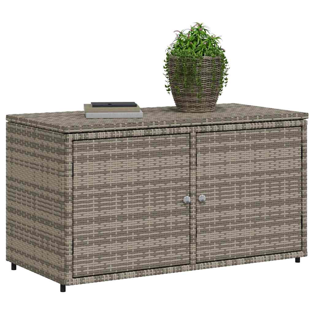 Armário de arrumação para jardim 110x55x60,5cm vime PE cinzento
