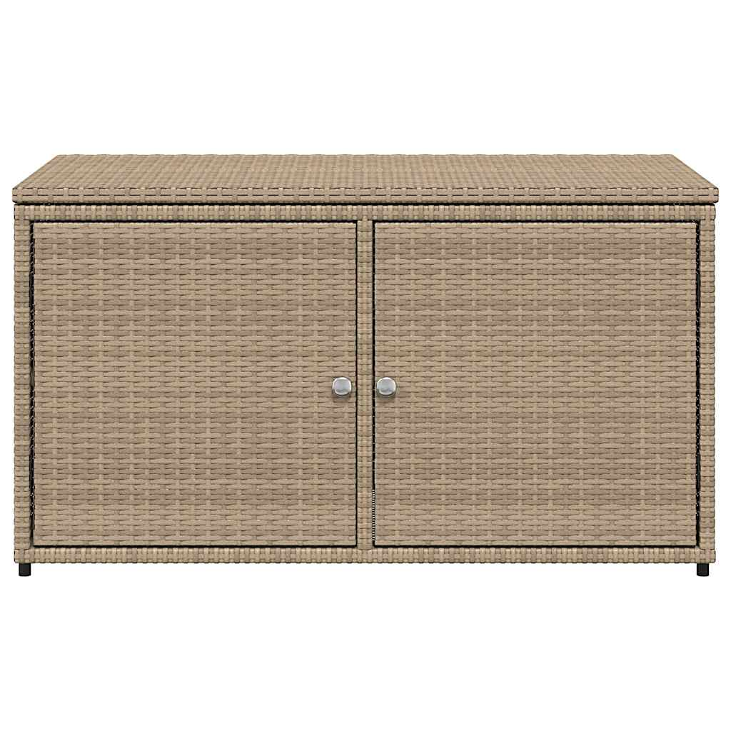 Armário de arrumação para jardim 110x55x60,5 cm vime PE bege