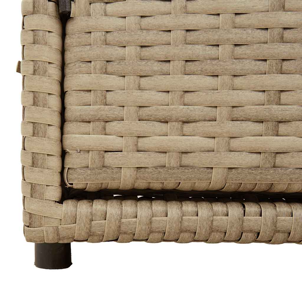 Armário de arrumação para jardim 110x55x60,5 cm vime PE bege