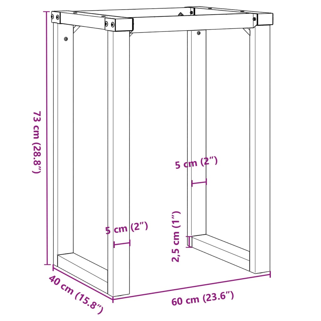 Pernas para mesa de jantar estrutura em O aço