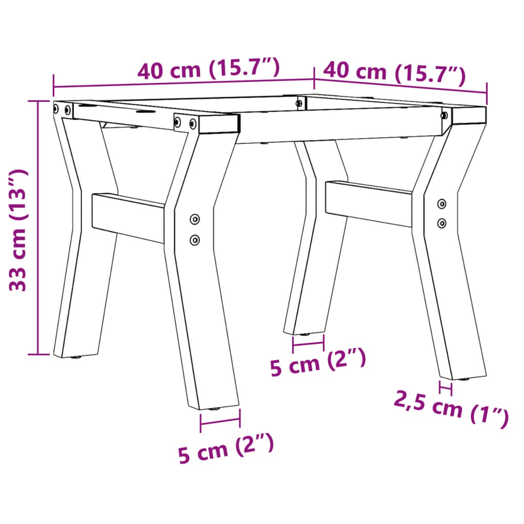 Pernas para mesa de centro estrutura em Y aço