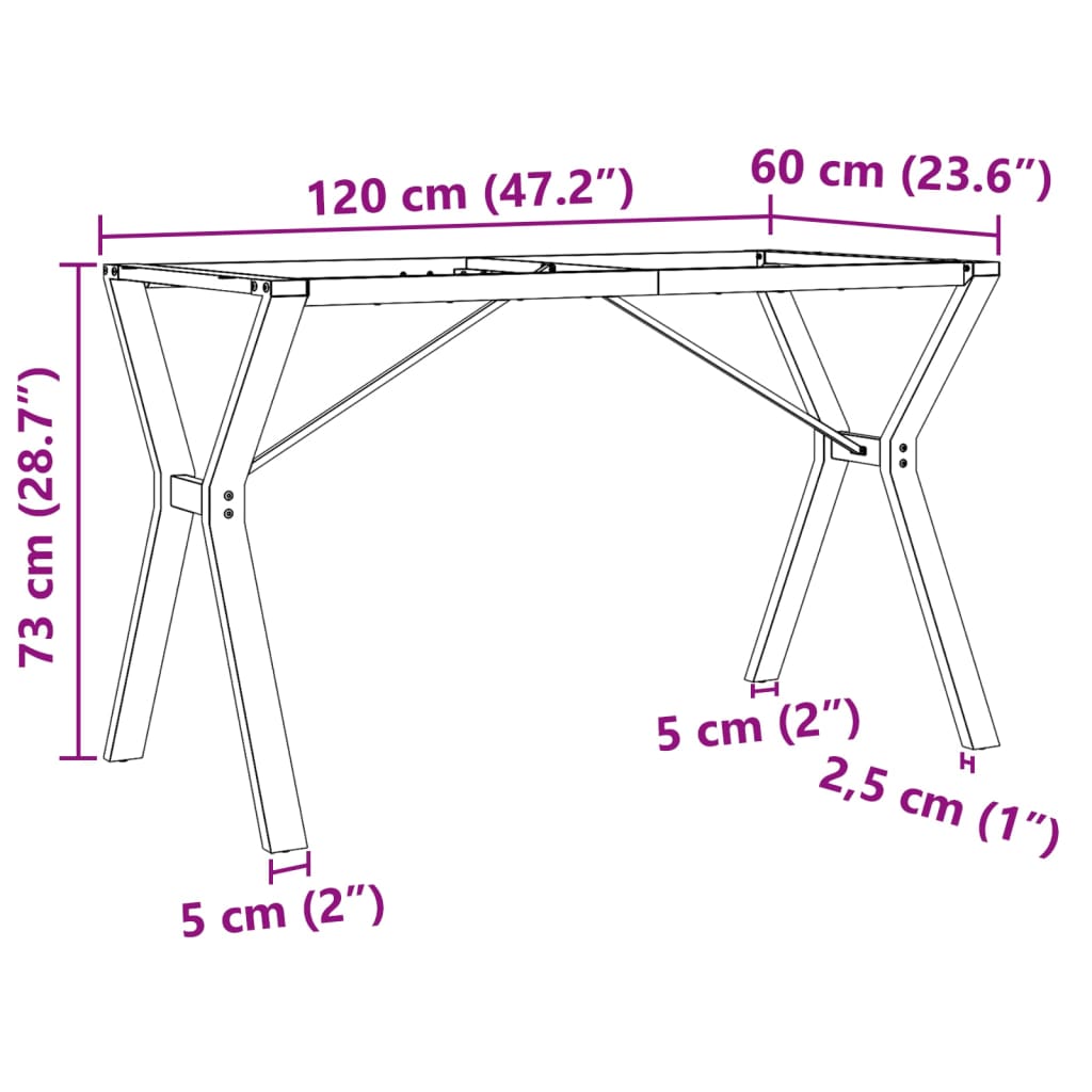 Pernas para mesa de jantar estrutura em Y aço