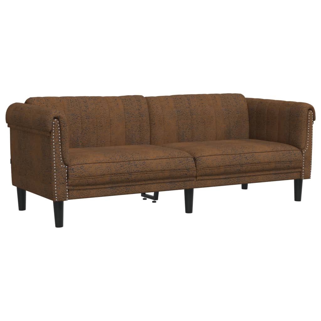 2 pcs conjunto de sofás veludo castanho