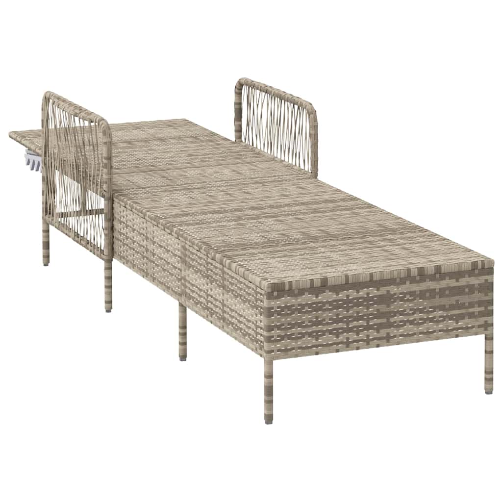 Espreguiçadeira 1-pessoa Cinzento-claro 157 x 55 x 92cm vime PE