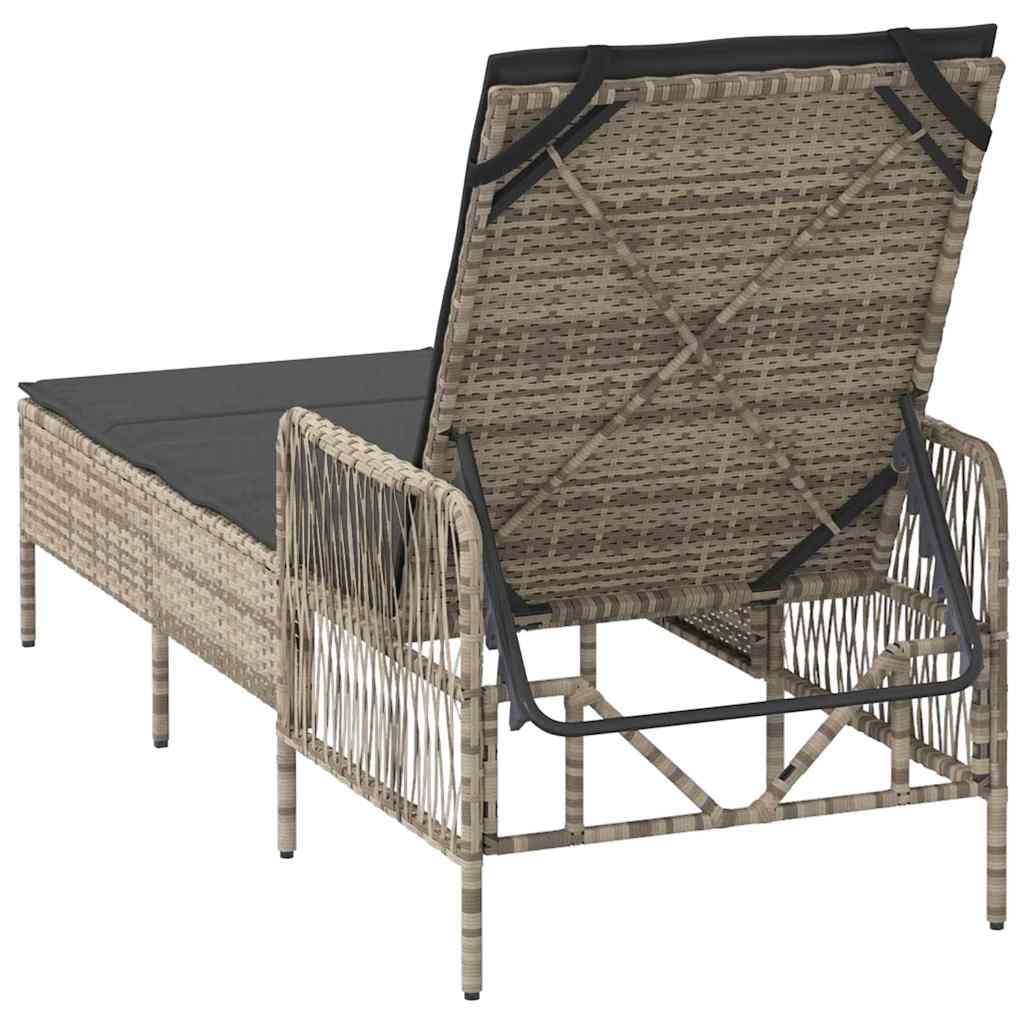 Espreguiçadeira 1-pessoa Cinzento-claro 157 x 55 x 92cm vime PE