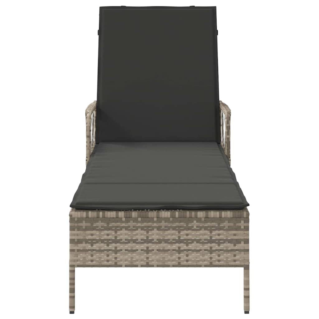 Espreguiçadeira 1-pessoa Cinzento-claro 157 x 55 x 92cm vime PE