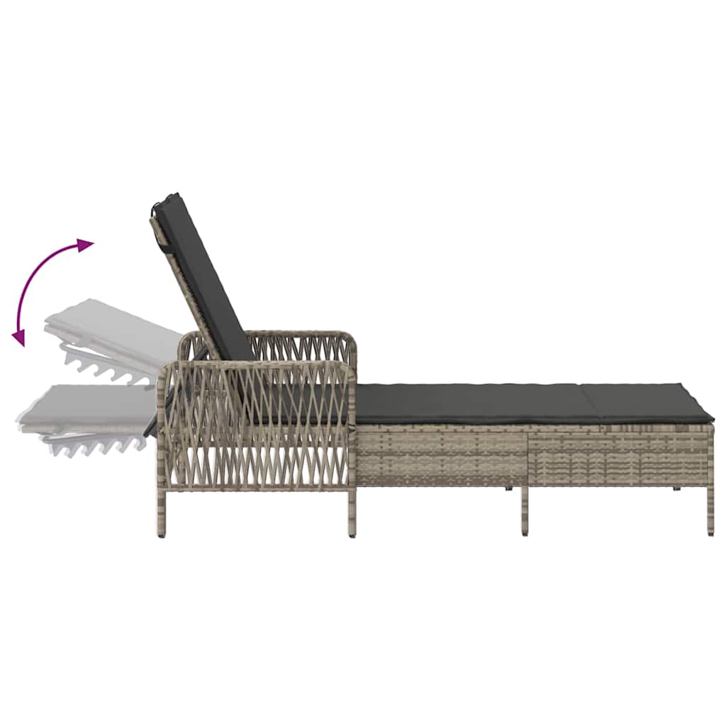 Espreguiçadeira 1-pessoa Cinzento-claro 157 x 55 x 92cm vime PE