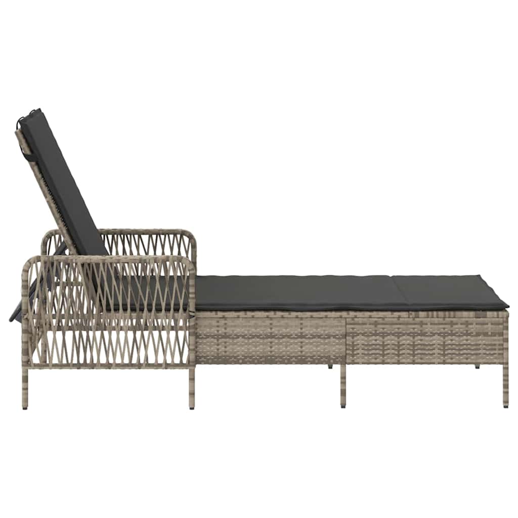 Espreguiçadeira 1-pessoa Cinzento-claro 157 x 55 x 92cm vime PE