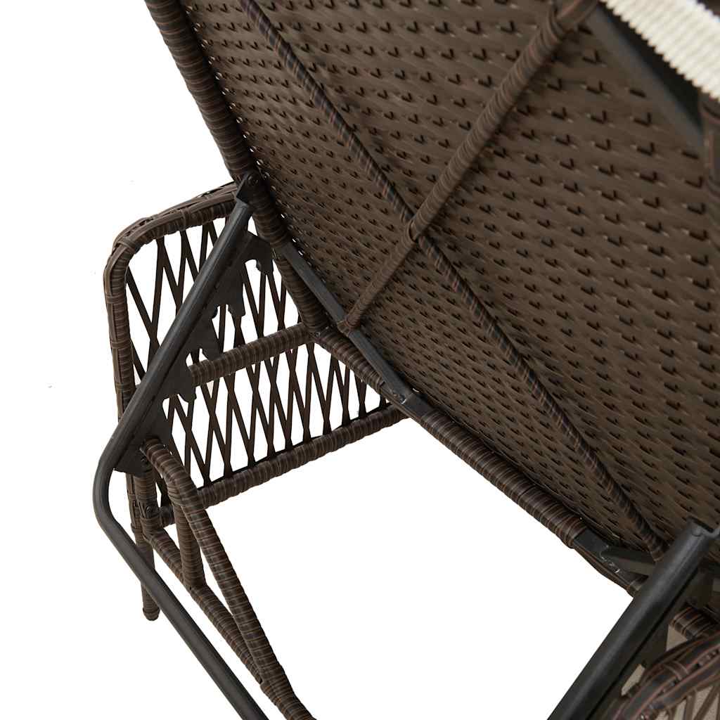 Espreguiçadeira 2-pessoa 2 pcs Castanho 35 x 35 x 32cm vime PE