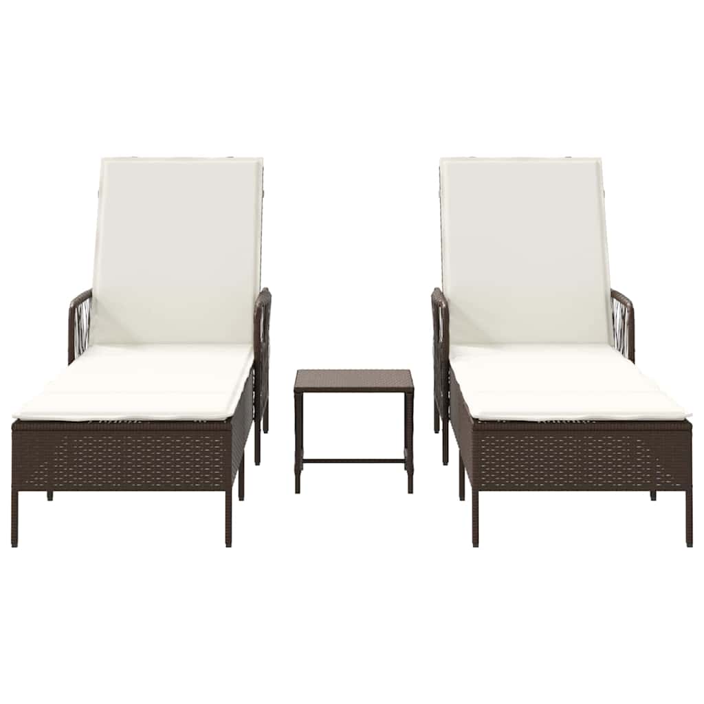 Espreguiçadeira 2-pessoa 2 pcs Castanho 35 x 35 x 32cm vime PE