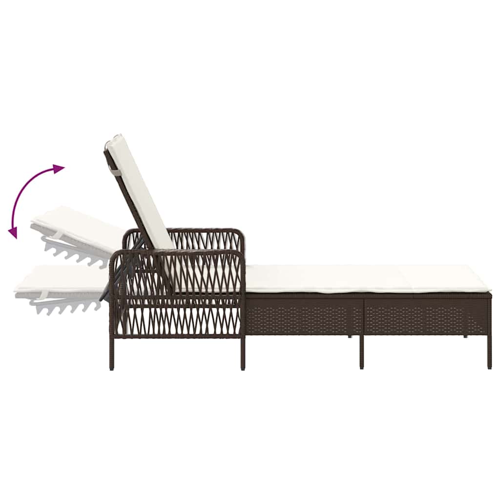 Espreguiçadeira 2-pessoa 2 pcs Castanho 35 x 35 x 32cm vime PE