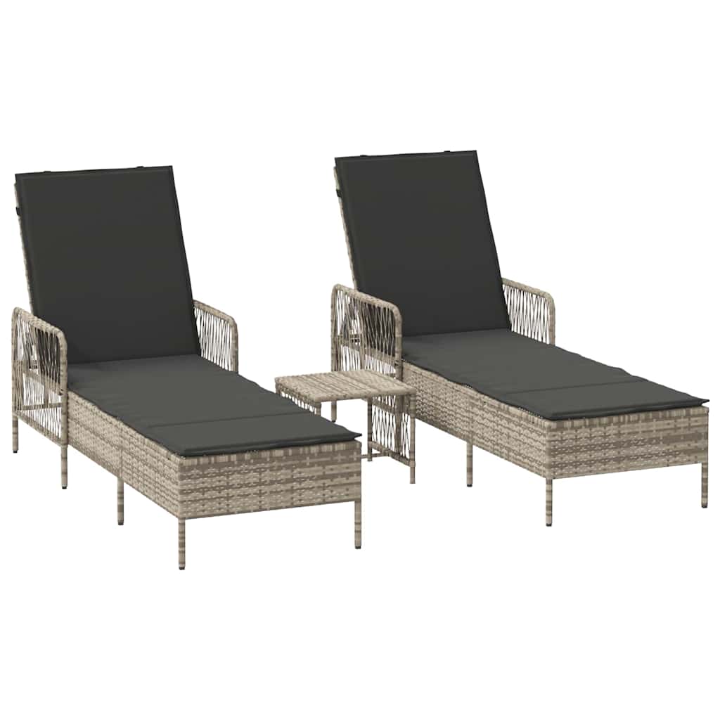 Espreguiçadeira 2 pcs Cinzento-claro 35 x 35 x 32cm vime PE