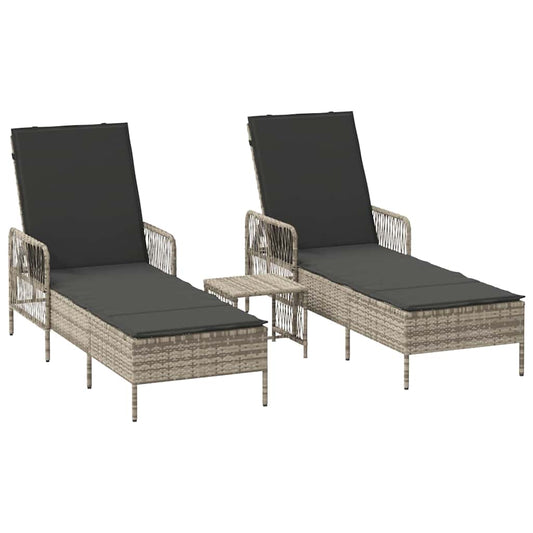 Espreguiçadeira 2 pcs Cinzento-claro 35 x 35 x 32cm vime PE