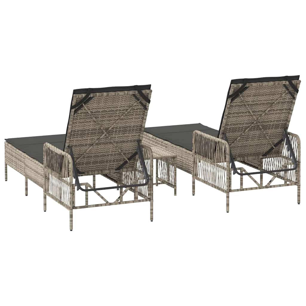 Espreguiçadeira 2 pcs Cinzento-claro 35 x 35 x 32cm vime PE