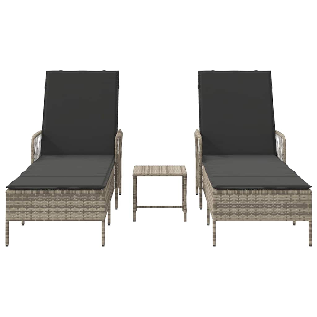 Espreguiçadeira 2 pcs Cinzento-claro 35 x 35 x 32cm vime PE