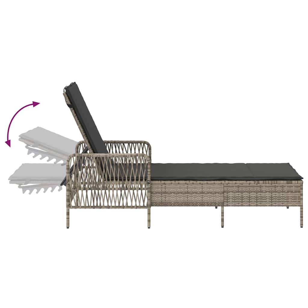 Espreguiçadeira 2 pcs Cinzento-claro 35 x 35 x 32cm vime PE
