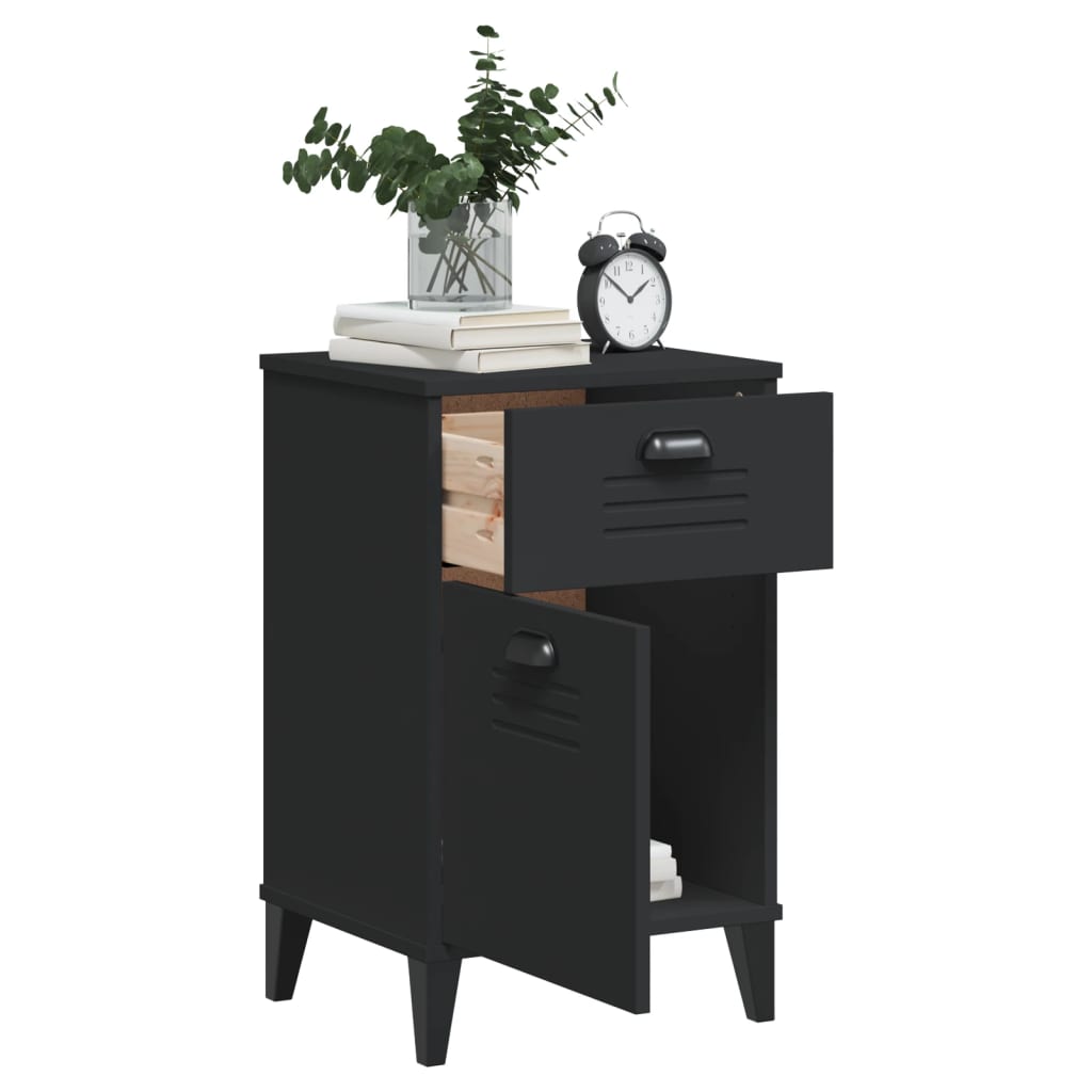Mesa de cabeceira VIKEN derivados de madeira preto