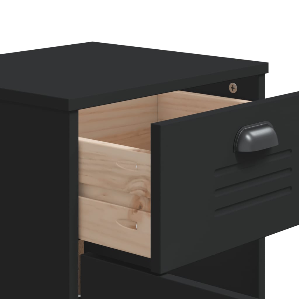 Mesa de cabeceira VIKEN derivados de madeira preto