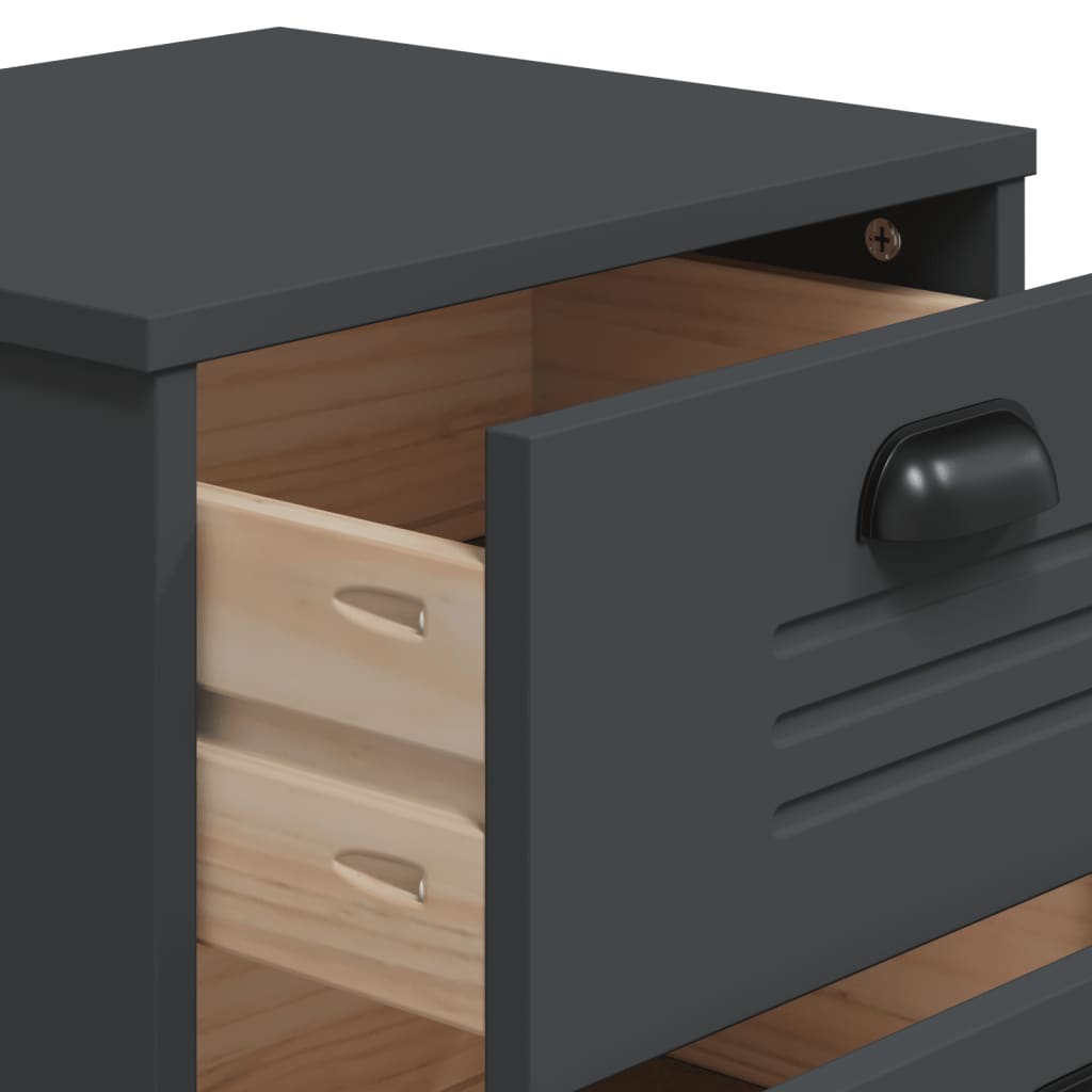 Mesa de cabeceira VIKEN derivados de madeira cinzento antracite