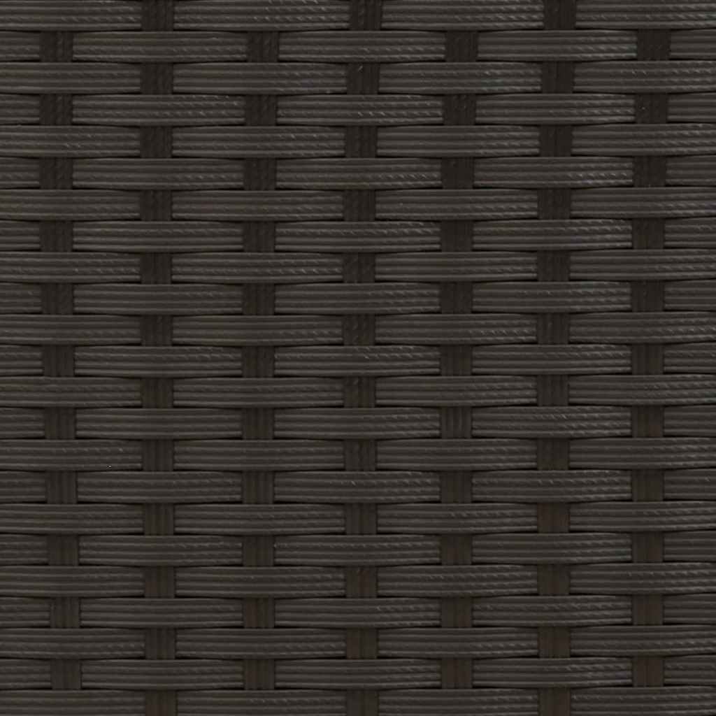 Sofá de jardim de 2 lugares com toldo e bancos vime PE preto
