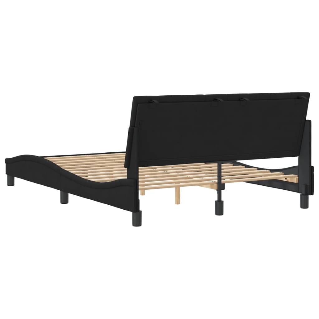 Estrutura de cama sem colchão Hanko 140x190 cm veludo preto