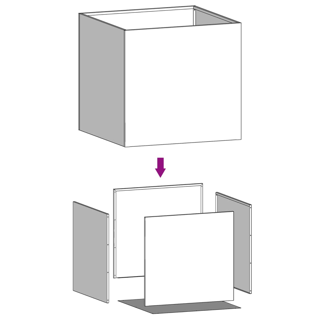 Vaso/floreira 49x47x46 cm aço branco