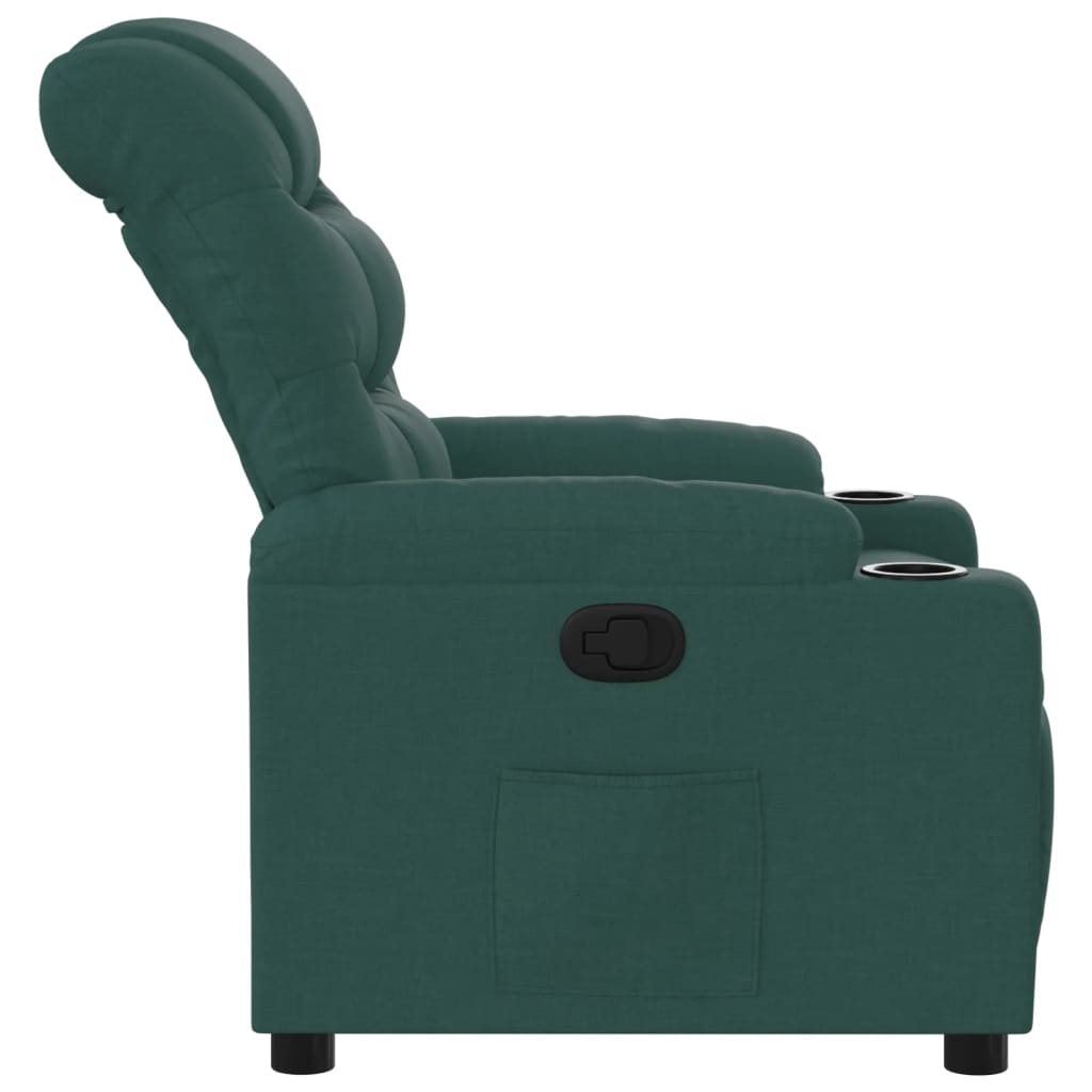 Poltrona reclinável tecido verde-escuro