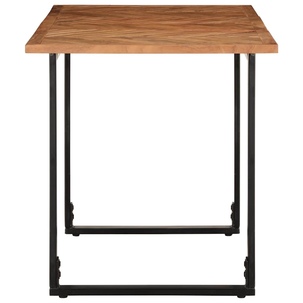 Mesa de jantar 140x70x75 cm madeira maciça de acácia