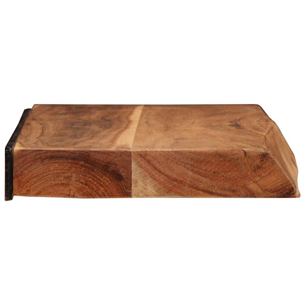 Prateleiras parede 2 pcs 60x20x3,5 cm madeira de acácia maciça