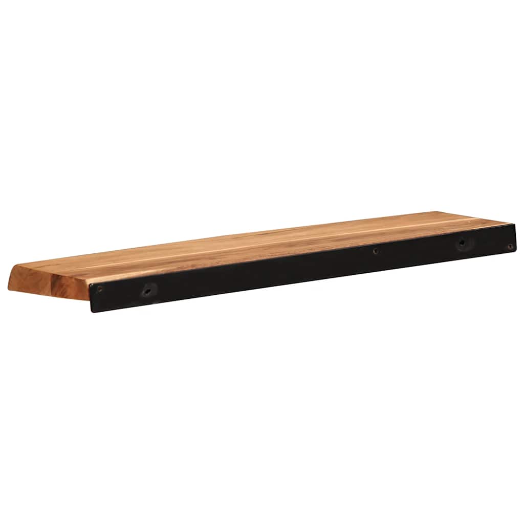 Prateleiras parede 2 pcs 60x20x3,5 cm madeira de acácia maciça