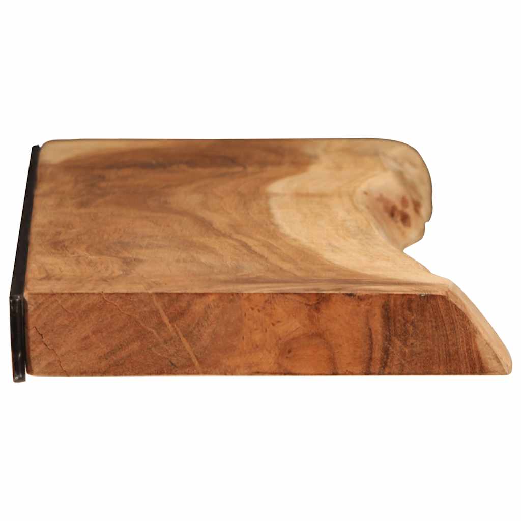 Prateleiras parede 2 pcs 100x20x3,5 cm madeira de acácia maciça