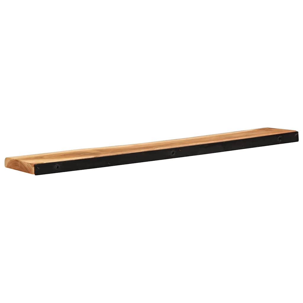 Prateleiras parede 2 pcs 100x20x3,5 cm madeira de acácia maciça