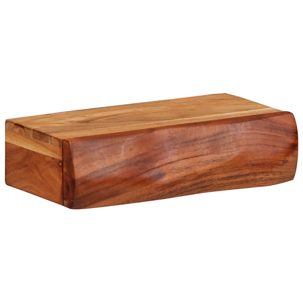 Prateleiras parede 2 pcs 30x17x8 cm madeira de acácia maciça