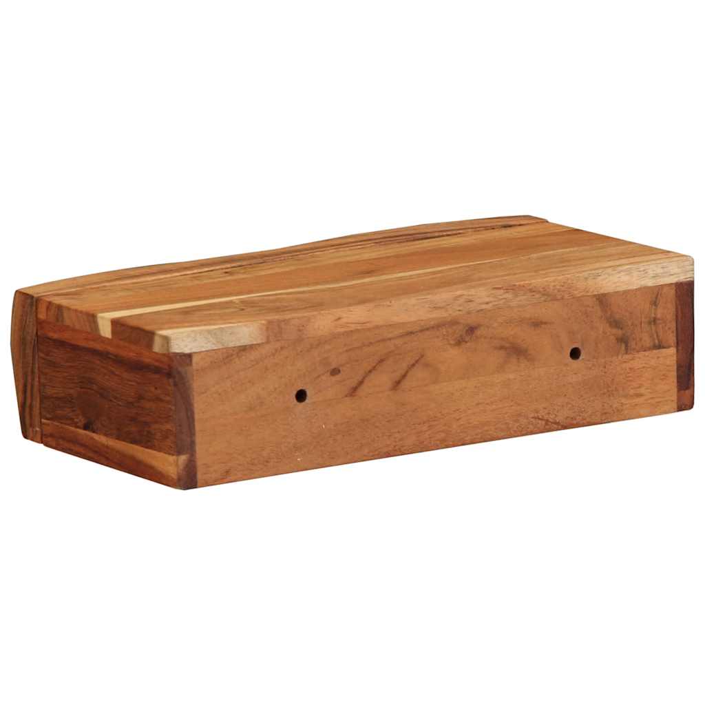 Prateleiras parede 2 pcs 30x17x8 cm madeira de acácia maciça