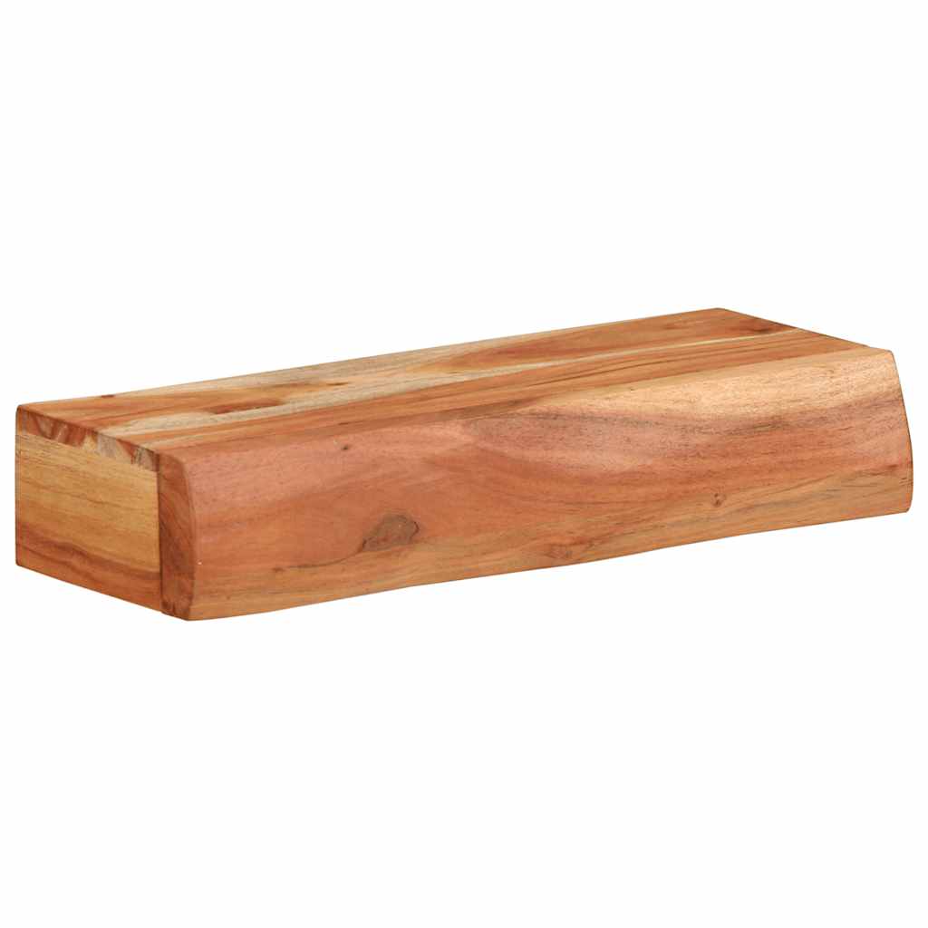 Prateleiras parede 2 pcs 40x17x8 cm madeira de acácia maciça