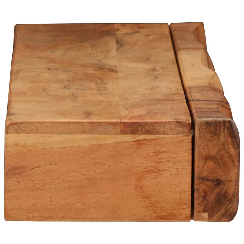 Prateleiras parede 2 pcs 80x17x8 cm madeira de acácia maciça