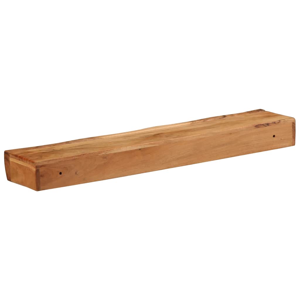 Prateleiras parede 2 pcs 80x17x8 cm madeira de acácia maciça