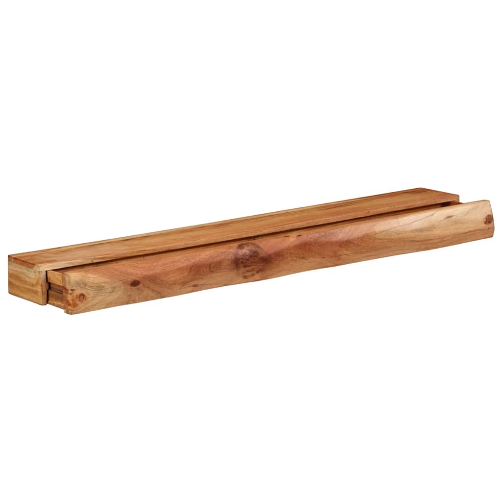 Prateleiras parede 2 pcs 100x17x8 cm madeira de acácia maciça