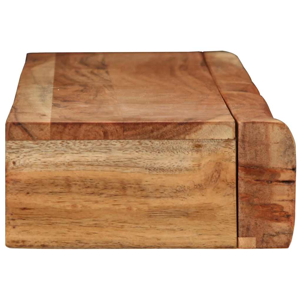 Prateleiras parede 2 pcs 100x17x8 cm madeira de acácia maciça