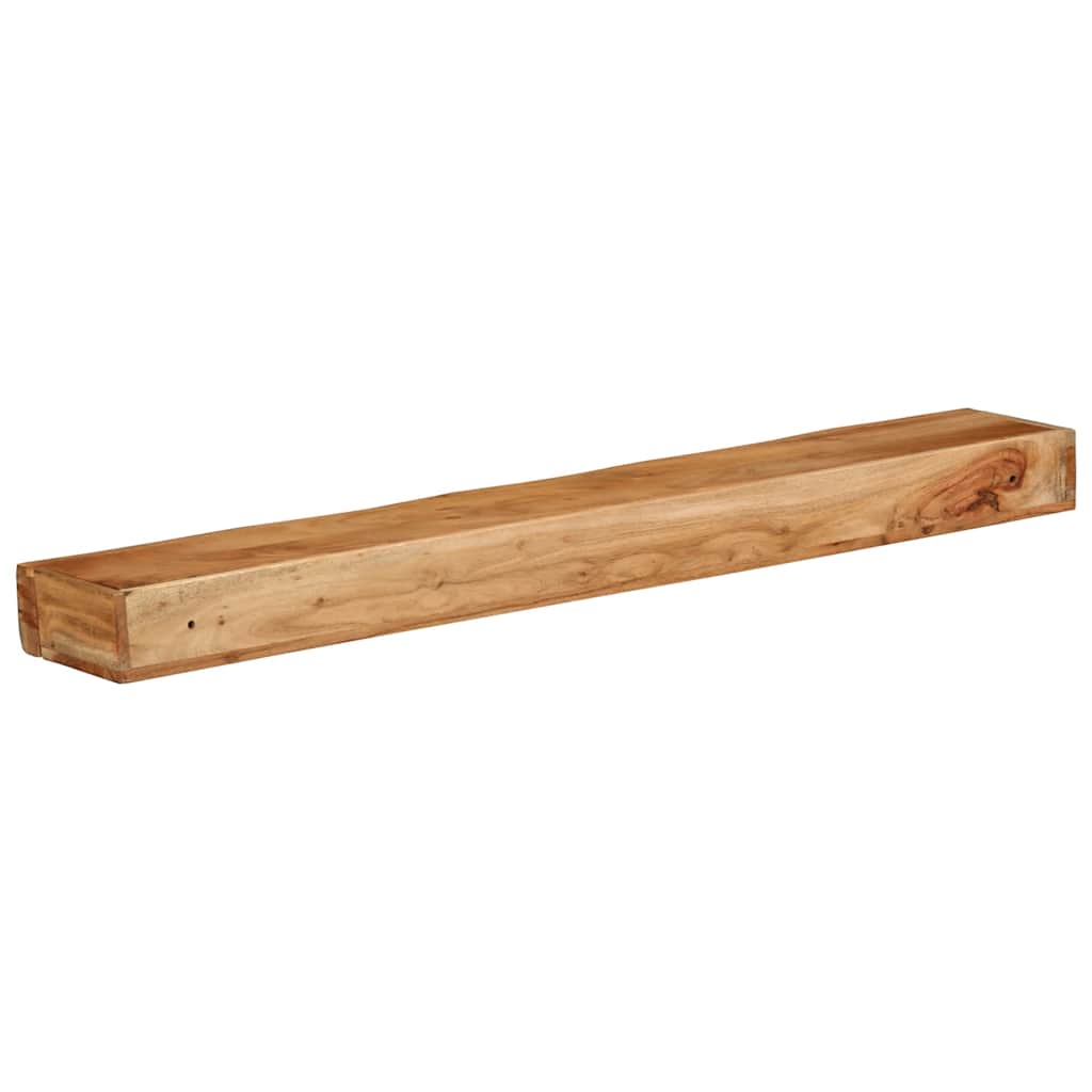 Prateleiras parede 2 pcs 100x17x8 cm madeira de acácia maciça